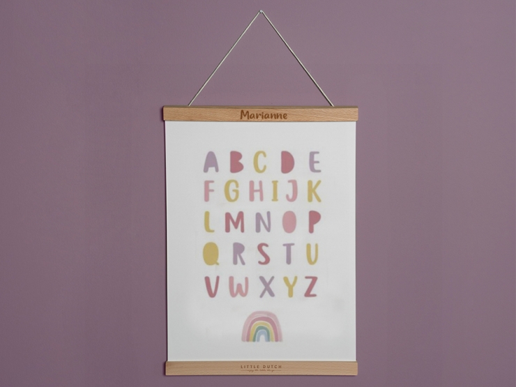 Poster Regenbogen ABC Set pink 
