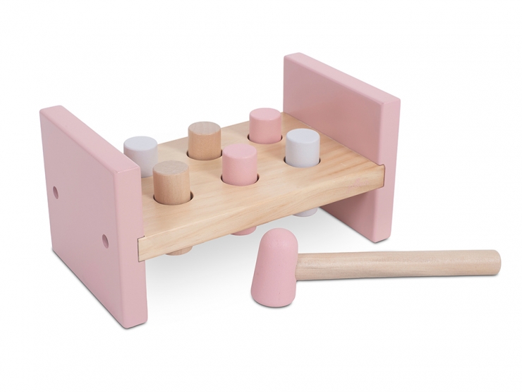 Holzspielzeug Hammerbank rosa gelasert nicht personalisiert
