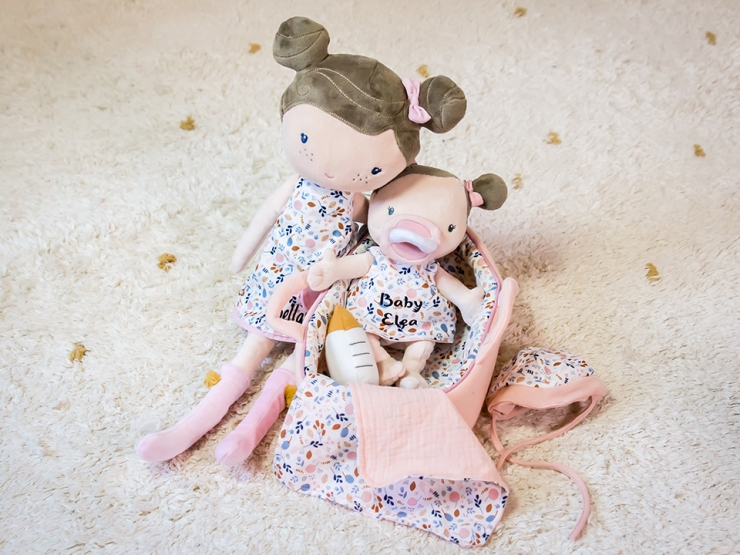 Kuschelpuppen-Geschenkset Rosa 4522, Baby Rosa 4528 personalisiert