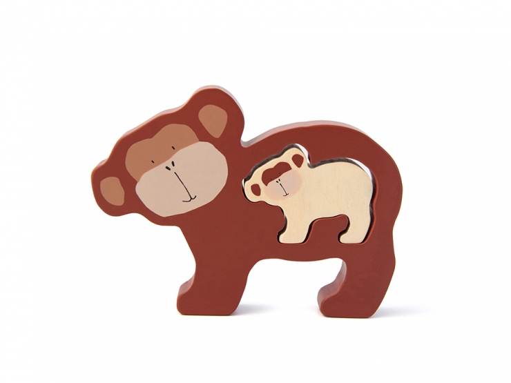 Holz Babypuzzle - Affe gelasert nicht personalisiert