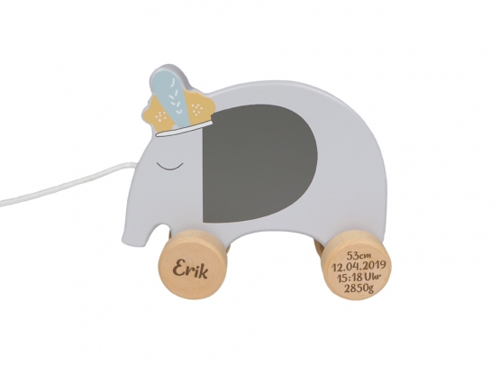 Holzspielzeug Elefantenfigur gelasert Geburtstag