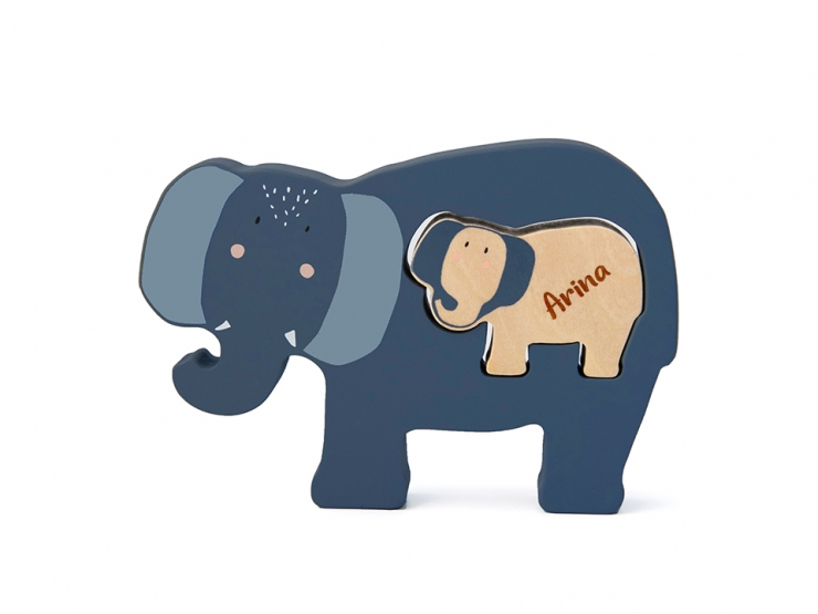 Holz Babypuzzle - Elefant gelasert 